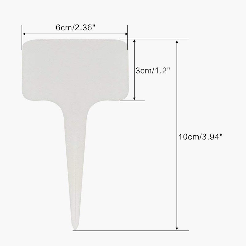KINGLAKE 300 Pcs 6 x 10cm Plastic Plant T-Type Tags Nursery Garden Labels - Image 1